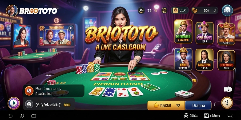 Tampilan permainan langsung BRIOTOTO dengan dealer profesional.