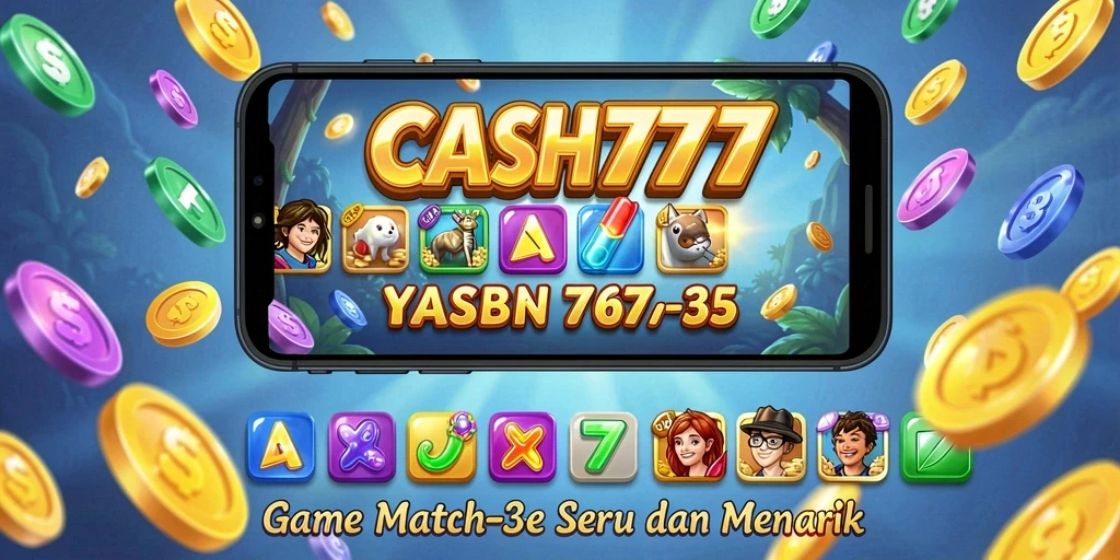 Tampilan gameplay seru dan berwarna dari CASH777 di layar.