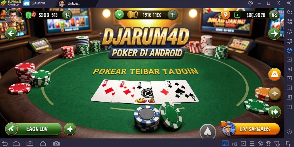 Screenshot gameplay DJARUM4D menampilkan pemain poker yang serius dan suasana kompetitif.