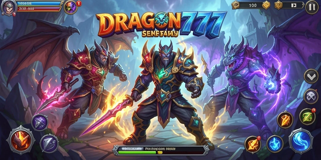 Screenshot gameplay menampilkan pertarungan epik di DRAGON777.