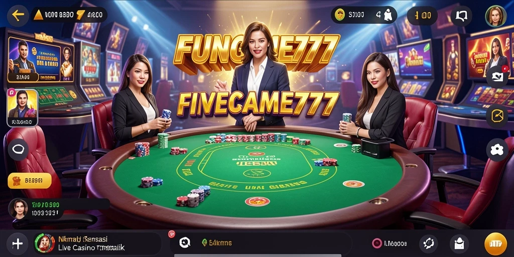 Tampilan permainan Live Casino yang mengasyikkan dalam FUNGAME777.