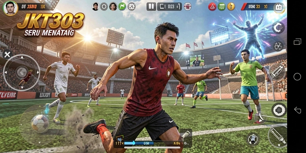 Tampilan gameplay JKT303 dengan aksi olahraga yang mendebarkan.