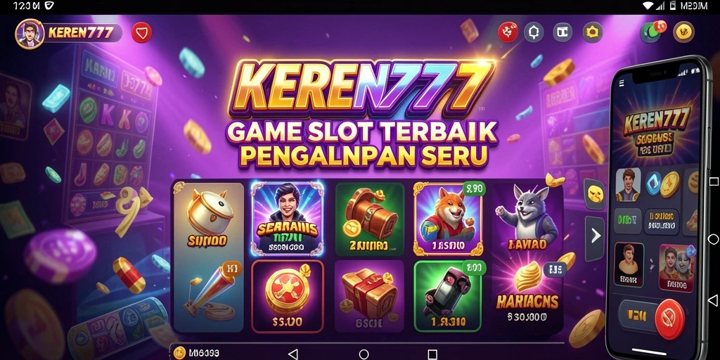 Tampilan screenshot KEREN777 menampilkan gulungan Slot yang penuh warna.