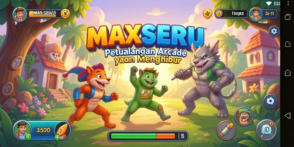 Tampilan gameplay seru di MAXSERU dengan grafis yang menarik.