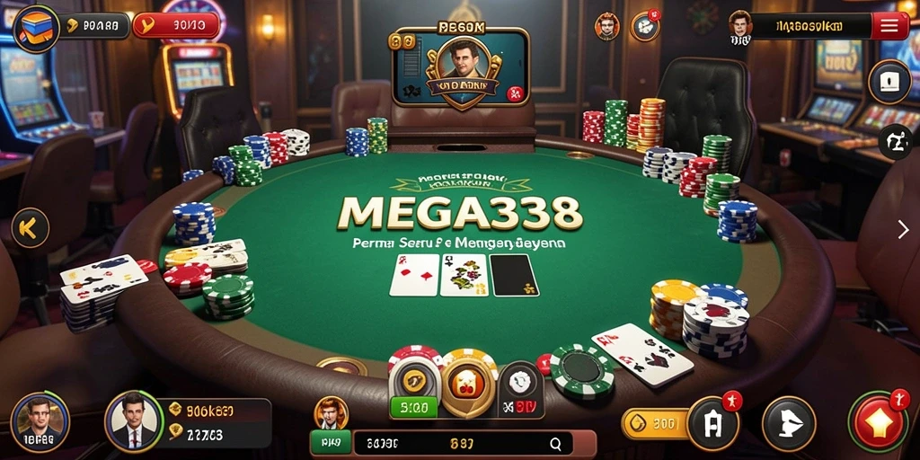 Tampilan antarmuka permainan Poker yang mengesankan dan ramah pengguna.