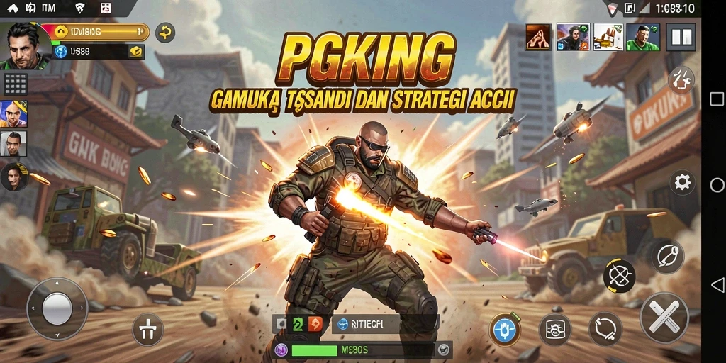Tampilan gameplay PGKING menampilkan aksi mendebarkan dalam pertempuran TPS.