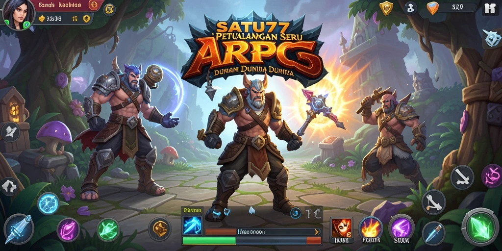 Menampilkan aksi bertarung seru dalam ARPG SATU77.