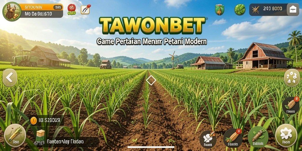 Screenshot gameplay TAWONBET yang menonjolkan aktivitas pertanian.