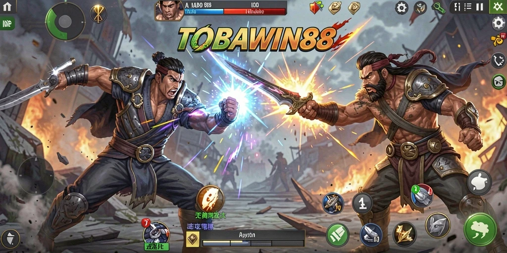 Tampilan gameplay TOBAWIN88 yang penuh aksi dan seru.